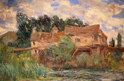 Case sul vecchio ponte a Vernon circa 1883 da Claude Monet